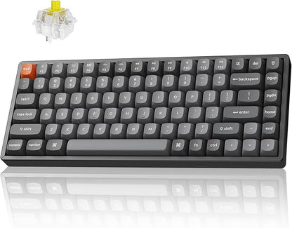 Keychron K2 Max QMK/VIA 2.4 GHz & Bluetooth Wireless Custom Mechanical Keyboard for Mac/Windows/Linux, 75% Layout Keyboard RGB Backlight with Aluminum Banana Switch - Black