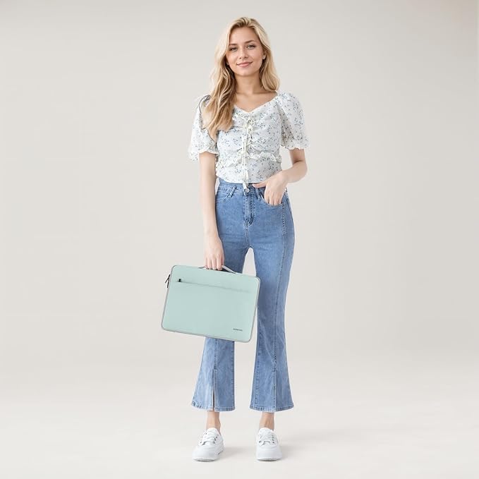 DOMISO 15.6 inch Laptop Case Sleeve Protective Cover Compatible with 16 inch MacBook Pro M4 M3 M2/Pro Max,15.6-16 inch HP Dell ASUS Lenovo Chromebook,Waterproof Computer Cases Bag,Mint Green