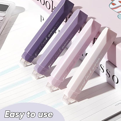4-Pack Strong Double Sided Tape Roller | 0.23in x 16.4ft Adhesive Tape Glue for Gift Wrapping | Junk Journals | Paper Crafts | Essential Scrapbooking Supplies,Photo Mounting,School Office (Pink)