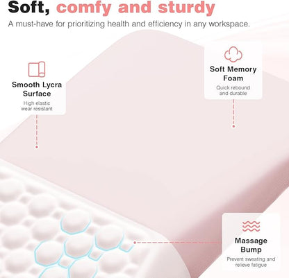 Ospelelf Mouse Pad with Wrist Rest Ergonomic Comfortable Pain Relief Mousepad Wrist Support for Computer Solid Pink