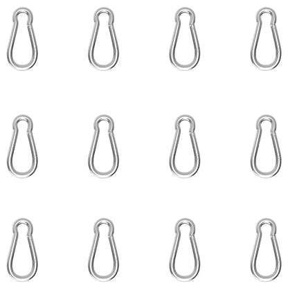 1.57IN Spring Snap Hook Carabiner, 12PCS M4 Heavy Duty Galvanized Steel Carabiner Clip, 110LBS Holding Capacity Spring Clips for Hammock Swing Outdoor Travel