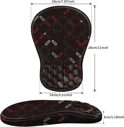 YIWEI Ergonomic Mouse Pad with Wrist Rest - Comfortable Office Mousepad with Memory Foam Wrist Support for Carpal Tunnel Relief, Mouse Pads with Non-Slip Base for Gaming and Home (Black-1)
