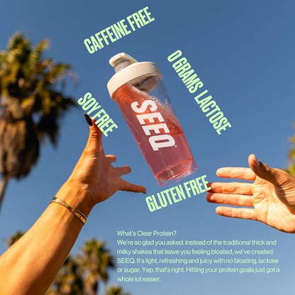 SEEQ Clear Whey Isolate Protein Powder, Watermelon Wave, 22 Servings, 22g Protein Per Serving, Sugar-Free, Keto-Friendly, Soy-Free Clear Protein Powder, Juice-Like Protein