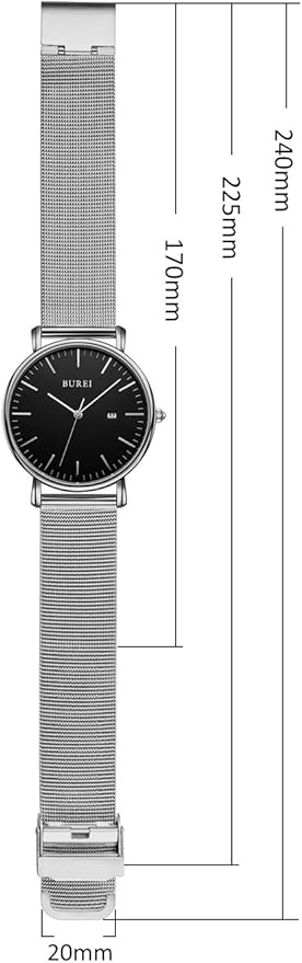BUREI Men Wrist Watches Fashion Minimalist Analog Quartz Waterproof Watches for Men