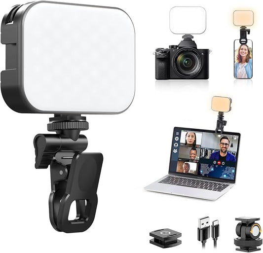 Ulanzi VL100X Selfie Light, Clip LED Light Panel for Phone/Laptop/Tablet/Computer, Bi-Color Portable Clip Camera Light with Dimmable 2500-6500K with 2000mAh Battery for Video Conference/Picture
