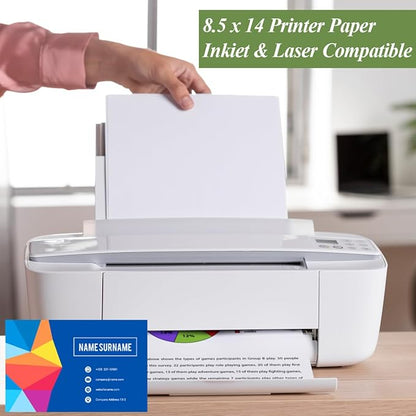 (2-Pack) 8.5" x 14" Blank Print Paper - 100Sheets/200Pages Blank Loose-Leaf Paper, Legal Size Printing in Office/Home/School, 100gsm Blank Paper