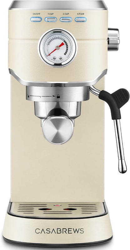CASABREWS CM5418 Espresso Machine 20 Bar, Espresso Maker with Milk Frother Steam Wand, Stainless Steel Espresso Coffee Machine with 34oz Removable Water Tank, Gift for Mom or Dad, Gift for Him, Creamy