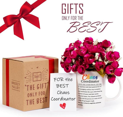 Breezy Valley Chaos Coordinator Mug Gifts for Women Men, Appreciation Gifts for Coworkers Leaving Gift, Boss Coworker Christmas Gift, Thank You, Goodbye, Going Away, Farewell Presents for Coworkers