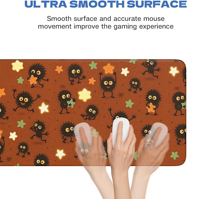 Large Mouse Pad, Desk Mat,Extended Non-Slip Keyboard Mouse Pad Waterproof Office Desk Pad 27.5" x 11.8" Anime Mouse Pads(Black Coal Ball)
