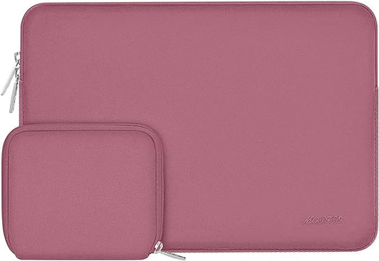 MOSISO Laptop Case 15 inch, 15 inch Laptop Sleeve Bag Compatible with MacBook Air 15 M4 A3241 M3 A3114 M2 A2941 2025 2024 2023, Dell XPS 15, Neoprene Computer Sleeve Bag with Small Case, Dusty Rose