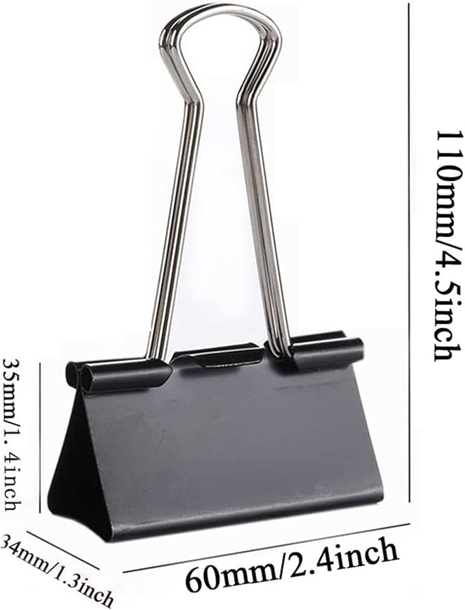 Extra Large Binder Clips 2.4 Inch (20 Pack), Upgrade Big Clips Paper Clamps for Office and Home Supplies, Black