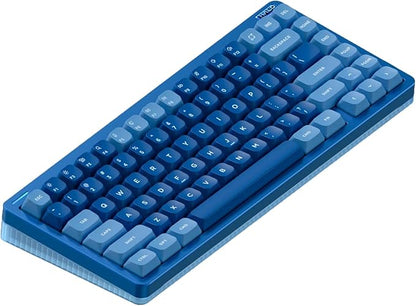 nuphy Halo75 V2 Mechancial Gaming Kyeboard,75% Wireless Hot Swappable Bluetooth Keyboard,83 Kyes RGB Backlit Keyboard,Support Bluetooth/2.4GHz/USB-C (Blue, Lemon (55gf))