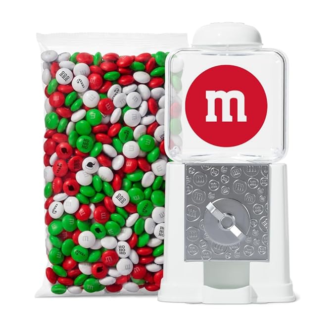 M&M'S WORLD Holiday Candy Dispenser, Unique Holiday Gift filled with Pre-Designed M&M’S Holiday Candies