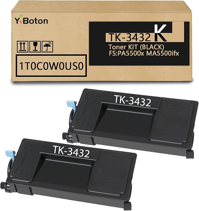 TK-3432 TK3432 High Capacity Toner Cartridge 1T0C0W0US0 Toner Compatible for Kyocera TK-3432 TK3432K for ECOSYS PA5500x MA5500ifx Printer (2-Pack,42,000 Pages)