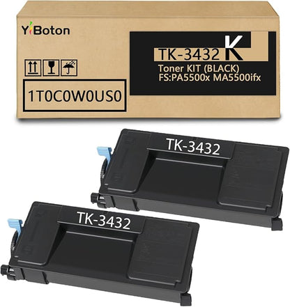 TK-3432 TK3432 High Capacity Toner Cartridge 1T0C0W0US0 Toner Compatible for Kyocera TK-3432 TK3432K for ECOSYS PA5500x MA5500ifx Printer (2-Pack,42,000 Pages)