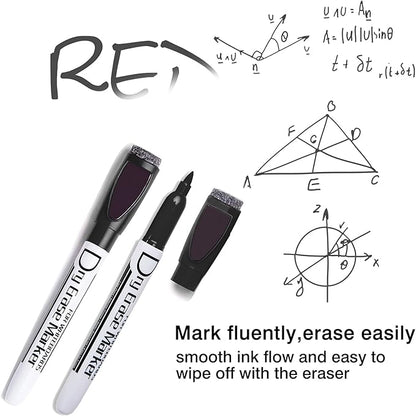 Volcanics Black Magnetic Dry Erase Markers Low Odor Fine Tip Whiteboard Markers Pack of 24