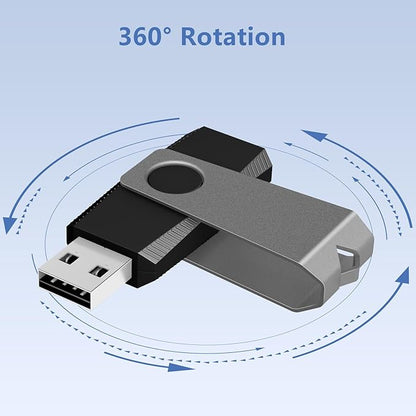 AGECASH 4GB Bulk Flash Drive 100 Pack Fat32 USB Flash Drives Bulk 4 GB USB 2.0 Memory Stick Thumb Drive 100Pack with Lanyards Swivel Jump Drives Multipack for Data Stroage and Backup, Grey 4GB