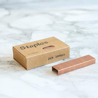 MultiBey Rose Gold Staples Stapler Refill Standard Size #12, 4 Boxes per Pack (Rose Gold)