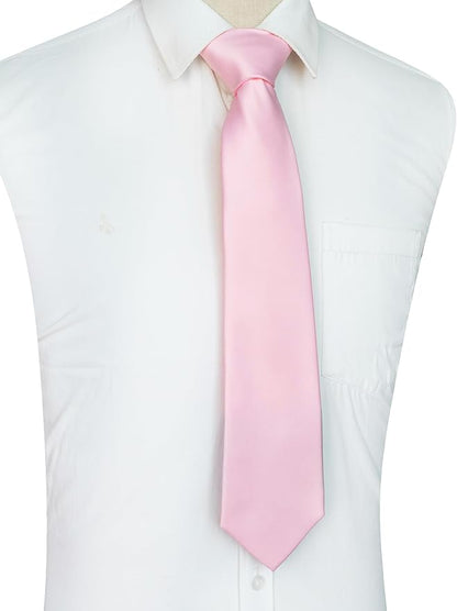 JEMYGINS Solid Color Tie Mens Necktie for Business and Wedding