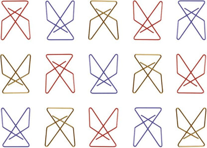 JAM PAPER Colorful Butterfly Clips - Assorted Paper Clamps - 15/Pack