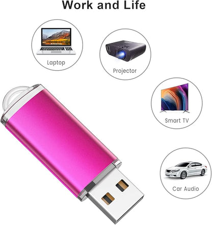 K&ZZ 32GB Flash Drive USB 2.0 Flash Memory Stick Drive 10 Pack 32 GB USB Flash Drives Thumb Drive 32G Gig USB Drives Pen Drive Jump Drive, Mixed Colors
