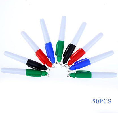50 Pcs Mini Permanent Markers with Cap Clips Golf Ball Marker Pen Dry Erase Markers with Triangle Hook Golf Keychain Clips for Badge Colorful Ink Pens for Office School Outdoor Activities,Fine Point