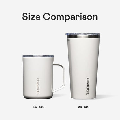 Corkcicle Classic Coffee Mug - Triple Insulated Stainless Steel Travel Mug - Shatter-Proof Lid - Keeps Drink Hot Over 3 Hours - Holiday Mug Gift - Great for Gifting Warmth - 16 oz - Desert Rose