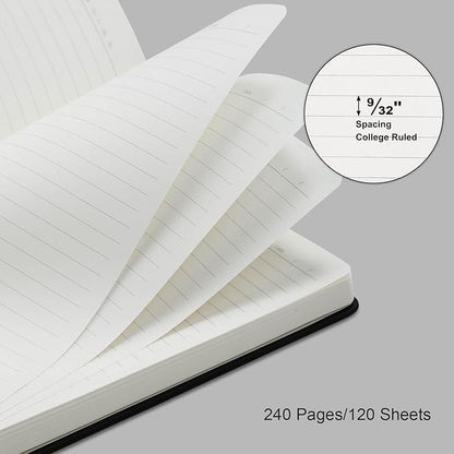 COMIX 24 Pack Lined Journal Notebooks for Work, 240 Pages, Medium 5.5" x 8.3", A5 Hardcover Journaling Notebooks for Business School Office, Notebooks for Notes-Taking Writing