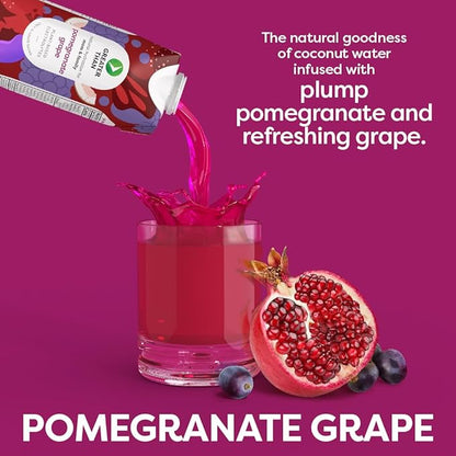 Greater Than Nutrient Hydration Beverage, Electrolyte Drink for Gut Health & Energy with Coconut Water, Vitamins, Gluten Free, Plant Based, Low Sugar, Pomegranate Grape, 24 Pack