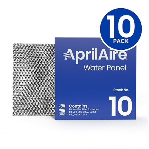 AprilAire 10 Water Panel Humidifier Filter Replacement for AprilAire Whole-House Humidifier Models 110, 220, 500, 500A, 500M, 550, 550A, 558 (Pack of 10)