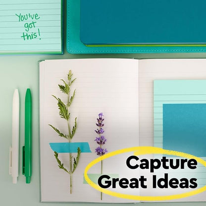 Post-it Super Sticky 100% Recycled Pop-up Notes, Oasis Collection, 3 in. x 3 in., 70 Sheets, 18 Pads, School Supplies and Office Products