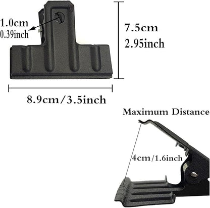 Locci Black Large Bull Clips,10 PCS Medium Binder 3.5 Inch Drawing Board Clips,Big Clip for Food Bags,Art,Office & Home Kitchen (88 mm)