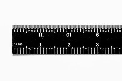 PEC Tools 12-Inch Rigid Stainless Steel Mechinist Ruler, High-Contrast Black Chrome Finish, 3R Graduation (1/32", 1/64", 1/10", 1/50"), Trusted by Professionals, Made in USA