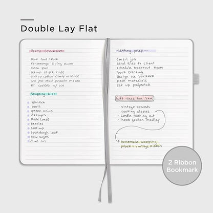 &And Per Se Lined Journal Notebook, 160 Pages, A5 5.7 x 8 inches College Ruled Thick Paper Notebook Journals for Writing, Hardcover Notebooks for Women Men Office School (1 Pack, Grey)