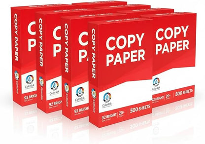 Premium 8 Ream Copy Paper, 4000 Sheets – 8.5 x 11, 20 lb, 92 Bright, White Printer Paper with ColorLok Technology for Vibrant Colors & Sharp Text – Acid-Free for Long-Lasting Documents