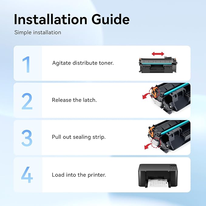 80A Toner Cartridge Black 2-Pack with Chip High Yield Replacement for HP 80A CF280A Compatible with HP Laserjet Pro 400 MFP M425dn M425dw M401dn M401dw M401n M401dne Printer M425 M401 Series Ink Copy