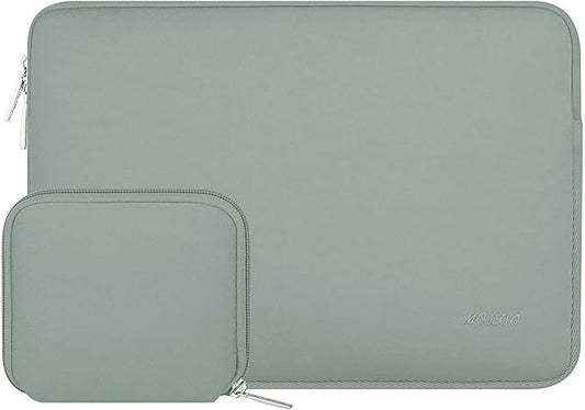 MOSISO Laptop Case 15 inch, 15 inch Laptop Sleeve Bag Compatible with MacBook Air 15 M4 A3241 M3 A3114 M2 A2941 2025 2024 2023, Dell XPS 15, Neoprene Computer Sleeve Bag with Small Case, Antique Green