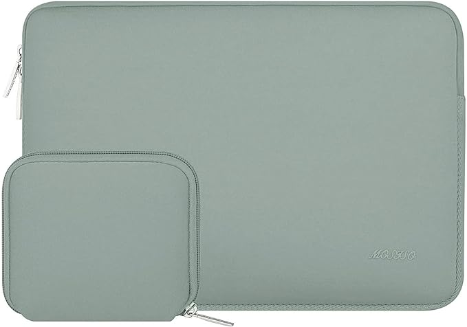 MOSISO Laptop Case 13.3 inch, 13-13.3 inch Laptop Sleeve Bag Compatible with MacBook Air/Pro 13/Pro 14 M5 M4 M3 M2 M1, HP Dell ASUS Lenovo, Neoprene Computer Sleeve Bag with Small Case, Antique Green