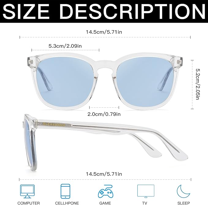 99.9% Blue Light Blocking Glasses For Men Women Anti-Fatigue Computer Gaming Sleep Glasses Reduce Eye Strain