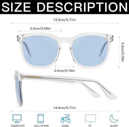 99.9% Blue Light Blocking Glasses For Men Women Anti-Fatigue Computer Gaming Sleep Glasses Reduce Eye Strain