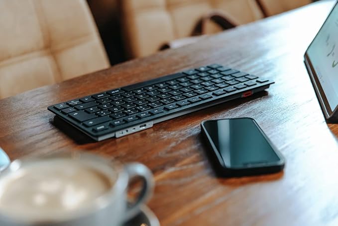 Cherry KW 9200 Mini Wireless Rechargable Compact Keyboard. with Bluetooth 5.0 and Wired Connectivity