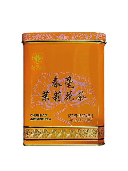 TIAN HU SHAN Premium Jasmine Green Tea Loose Leaf 15 Ounce (426g) (Pack of 2)