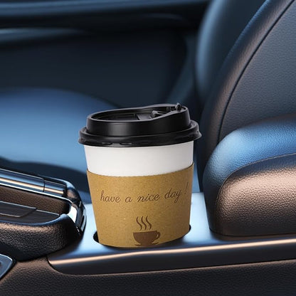 100 pack 12 oz Disposable Thickened Coffee Cups with Lids, Scald Resistant Hot Cup with Sleeve and Straw, To Go Coffee Cups for Home, Office, Cafes and Party (White 12oz)