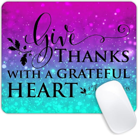 Inspirational Quote，Grateful Heart Mouse pad Customized Mousepad Non-Slip Rubber Base Mouse Pads for Computers Laptop Office Desk Accessories Mouse pad