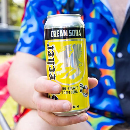 Sprecher Cream Soda Craft Soda – Fire-Brewed with Real Honey, Rich Vanilla Honey Flavor, Handcrafted, Caffeine-Free Gourmet Beverage – 16 fl oz Cans (12 Pack)