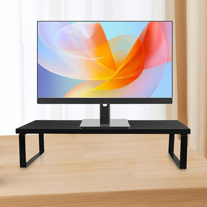 Ergonomic Computer Monitor Stand Riser Black Desk Riser for Stable Screen Elevation to Posture and Work Efficiency