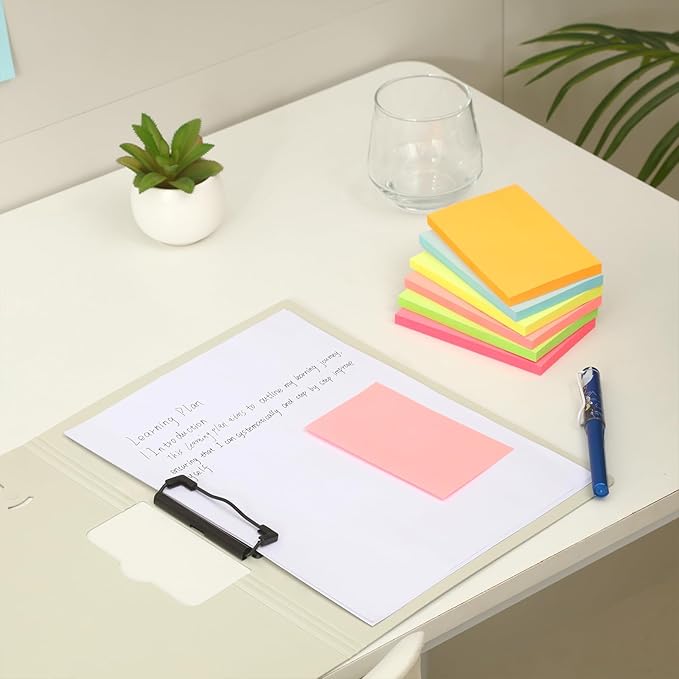 1920 Sheets 3 in x 5 in Large Sticky Notes, 76 x 127 mm 6 Pads Assorted Self-Stick Pads for Notebook,Office,School and Home,80 Sheets/Pad (24 Pads Brillant)