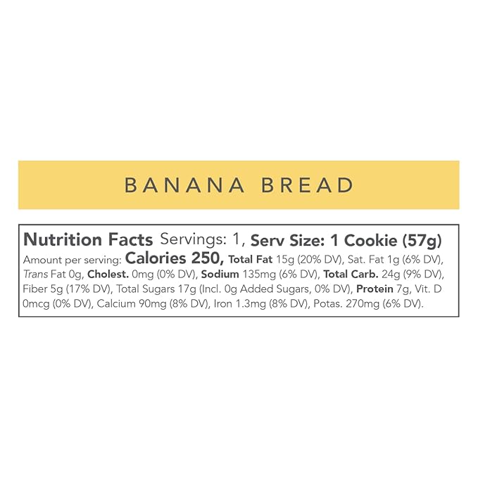 Love + Chew Superfood Soft Baked Cookies, Banana Bread Flavor, Plant Based Cookie Made With Almonds, Chia Seeds, & Bananas for Kids and Adults, Vegan Snacks, Gluten Free, Paleo, Non GMO, 10 Pack