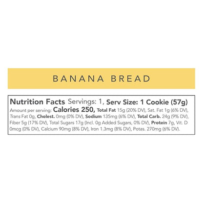 Love + Chew Superfood Soft Baked Cookies, Banana Bread Flavor, Plant Based Cookie Made With Almonds, Chia Seeds, & Bananas for Kids and Adults, Vegan Snacks, Gluten Free, Paleo, Non GMO, 10 Pack