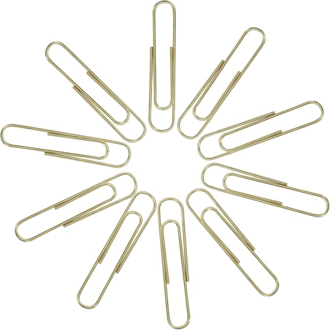 100Pcs 2 Inch Large Paper Clips, Rose Gold Coated Jumbo Reusable Big Paperclips for Office School Home Document Organizing
